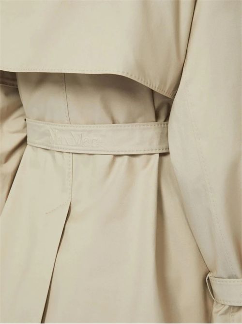 Short double-breasted trench coat in water-repellent twill with logo belt MAX MARA THE CUBE | 2619021114600013
